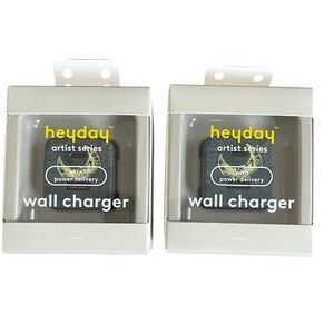 Two Heyday Artist Series Wall Charger USB-C and USB-A Power Delivery